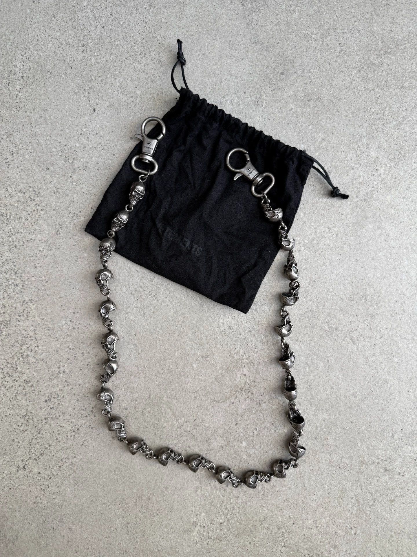 Vetements Silver Skull Link Chain Necklace Size ONE SIZE - 1 Thumbnail