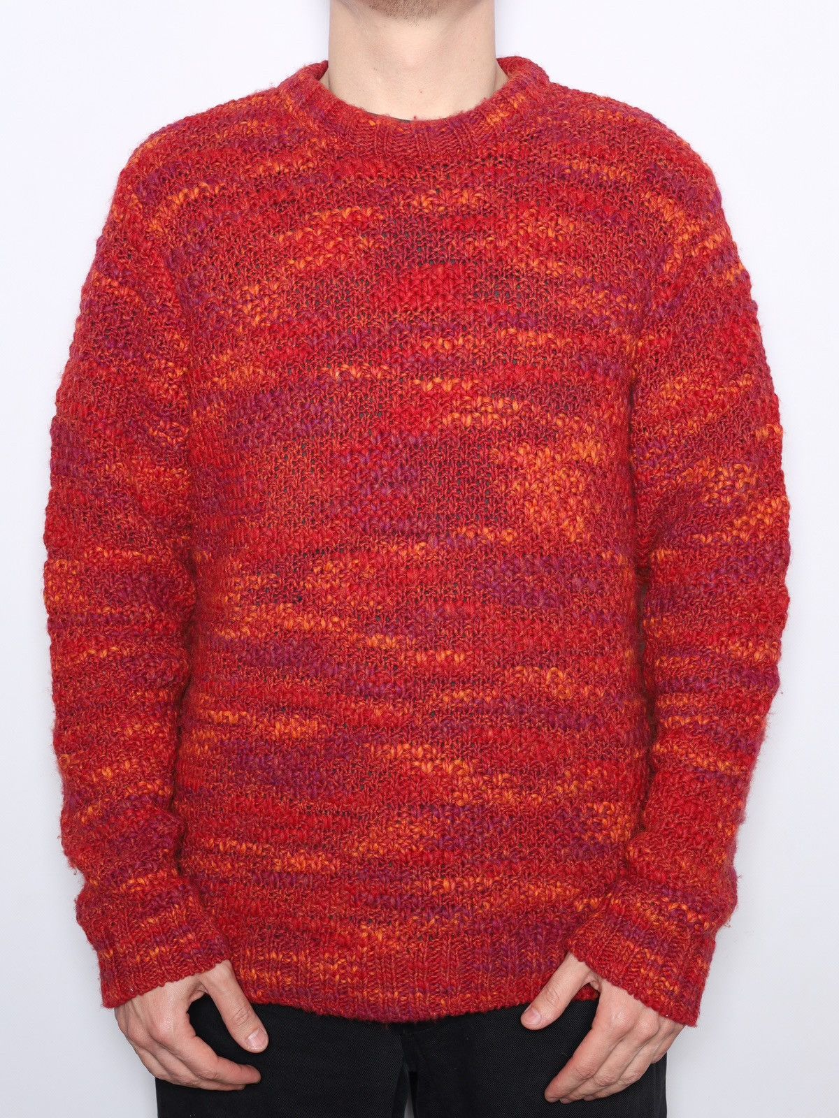 Folk Folk Acrylic Wool Sweater Orange Red Knit Size US L / EU 52-54 / 3 - 2 Thumbnail