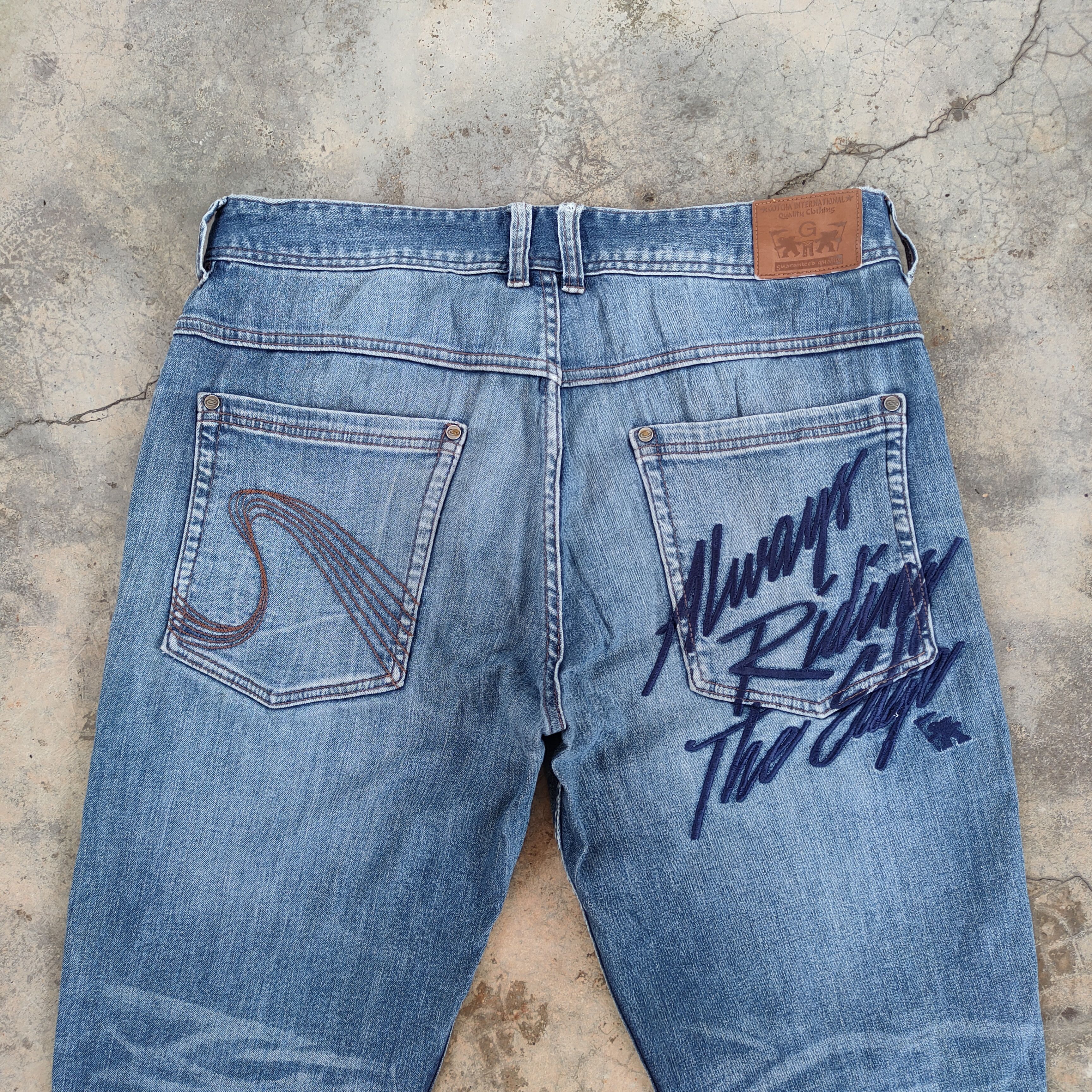 Gotcha × Jean VINTAGE GOTCHA FADED DISTRESSED JEANS DENIM PANTS Size US 37 - 13 Thumbnail