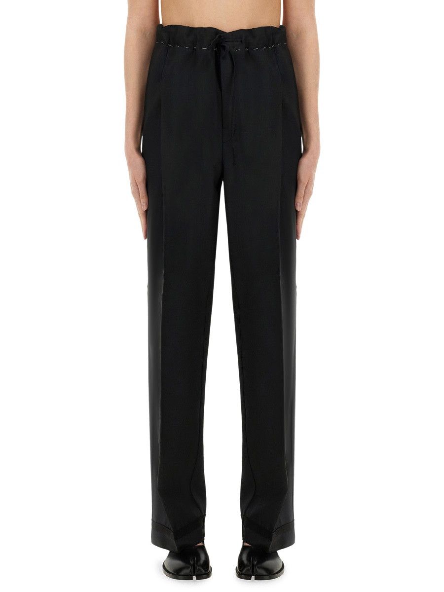 Maison Margiela MAISON MARGIELA WOOL AND MOHAIR PANTS - BLACK (IT 40) Size 40" / US 18 - 1 Thumbnail