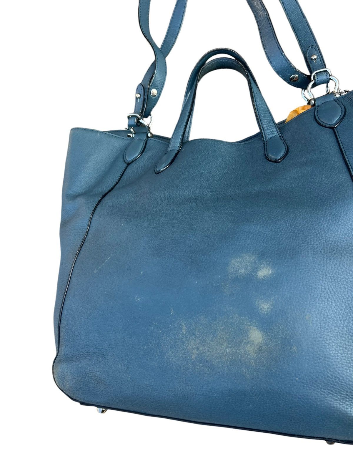 Leather FARO Japan Distressed Patina Leather 2 Way Tote Bag Size ONE SIZE - 10 Thumbnail