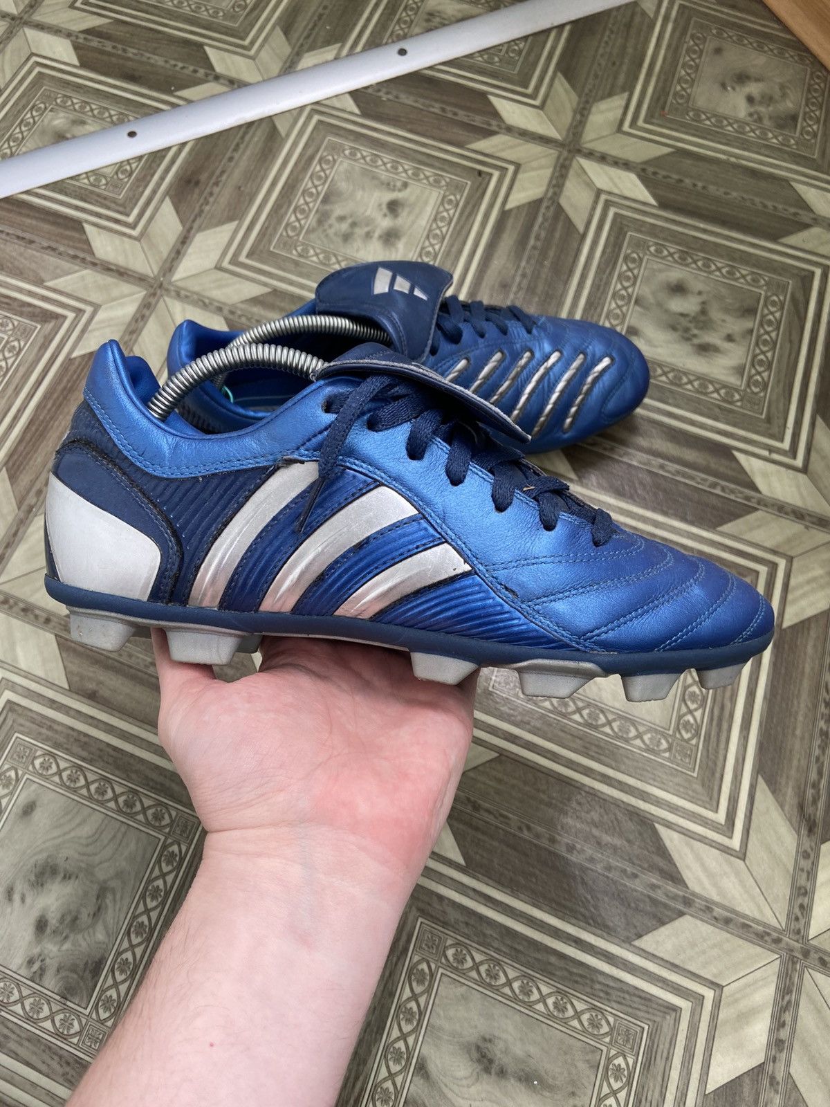 Adidas × Vintage Vintage 2005 Adidas Predator Absolute TRX FG (Blue/Silver) Size US 10 / EU 43 - 2 Thumbnail