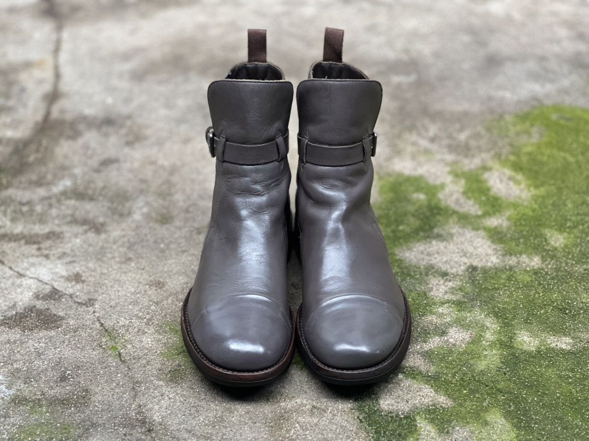 Prada PRADA GREY LEATHER ANKLE BOOT Size US 8.5 / EU 41-42 - 2 Thumbnail