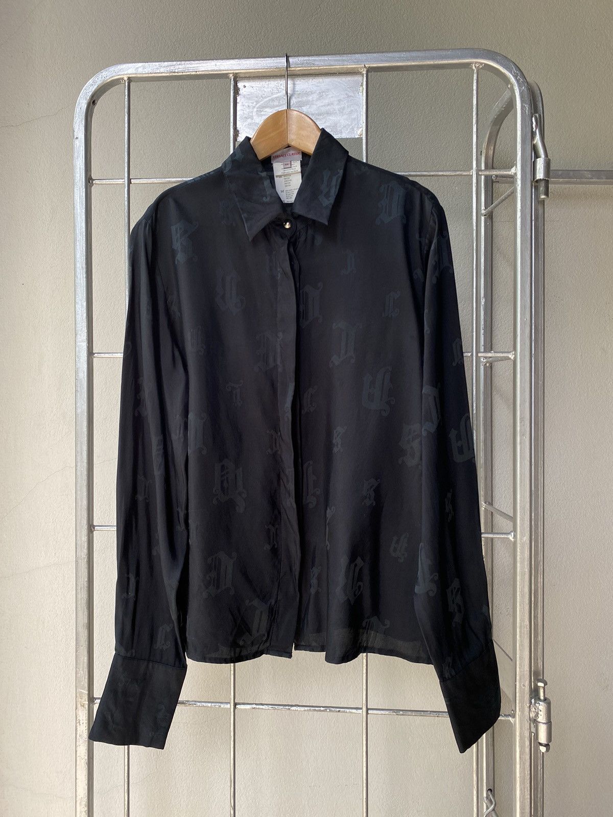 Versace VERSACE CLASSIC Rayon Black Shirt Size M / US 6-8 / IT 42-44 - 1 Thumbnail