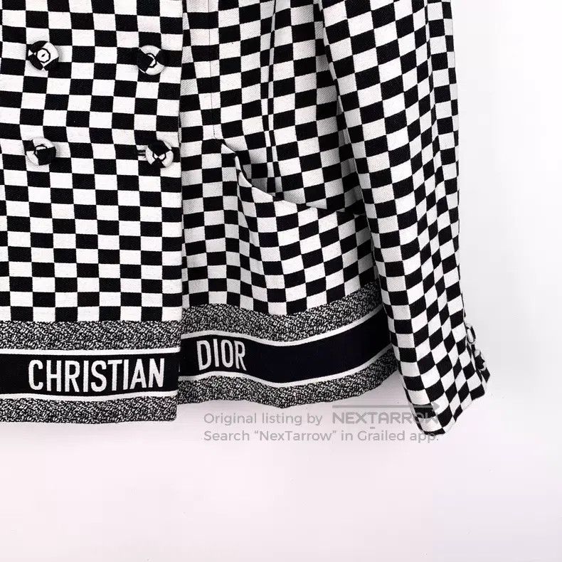 Dior Dior Black and white color-blocked checkerboard cotton lap Size XS / US 0-2 / IT 36-38 - 4 Thumbnail