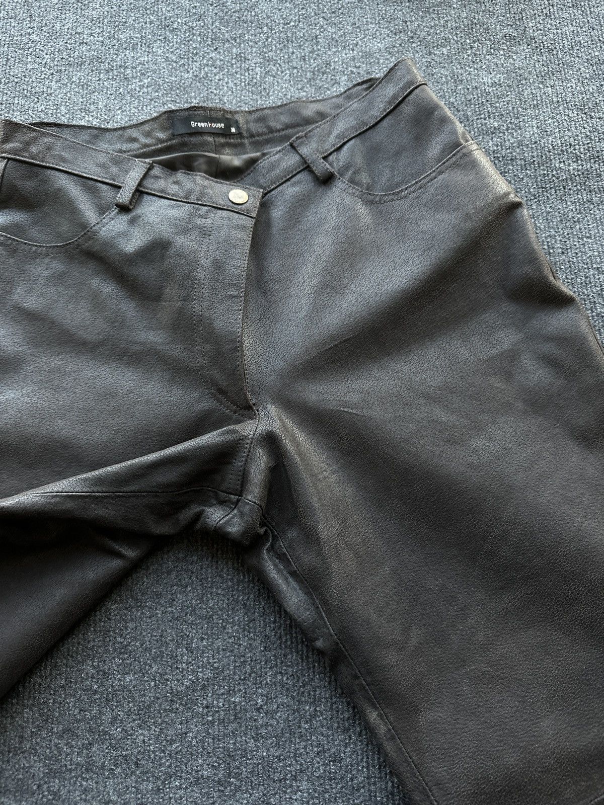 Leather 🚨Vintage leather pants motorcycles dark brown LUXURY Y2K Size 29" - 7 Thumbnail