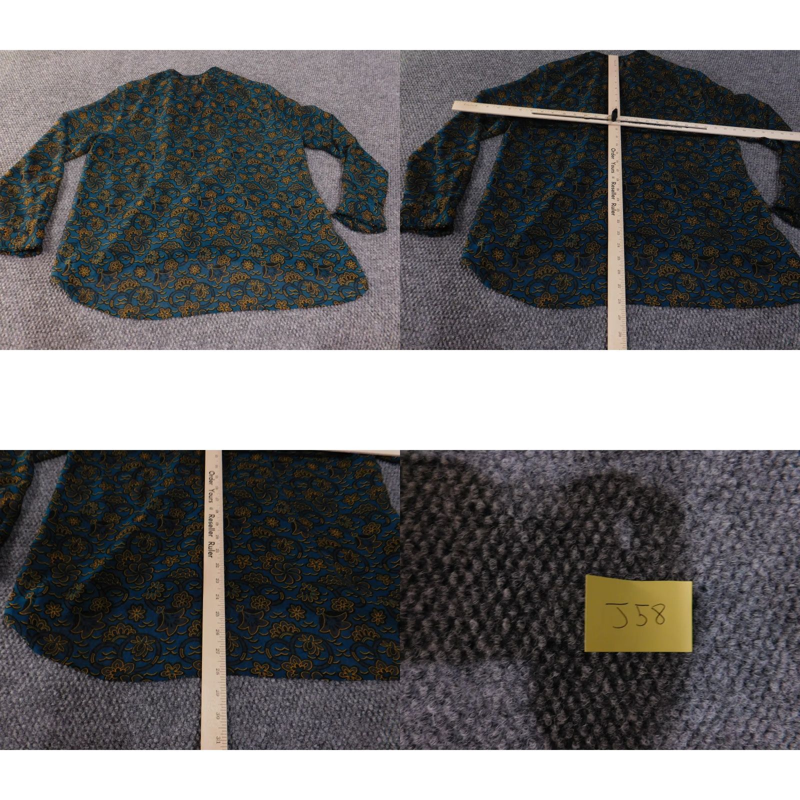 Loft VINTAGE LOFT Blouse Womens Large Blue Floral Long Sleeve Button Front sheer Top Size L / US 10 / IT 46 - 9 Thumbnail