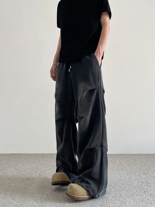 Other Black Pleated Stacked Pants, Flared Baggy Pants Size US 29 - 7 Thumbnail