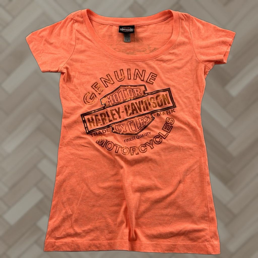 Harley Davidson Harley-Davidson T-Shirt Women’s Small Orange Short Sleeve Size S / US 4 / IT 40 - 1 Thumbnail