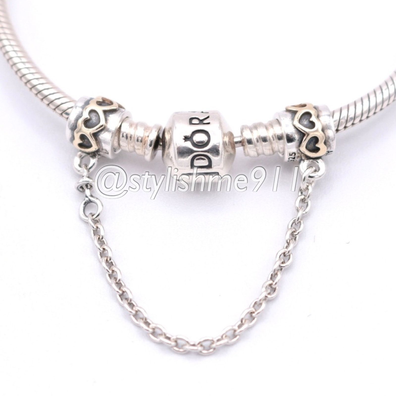 pandora Authentic PANDORA Two Tone Heart Safety Chain - 790307-05 Size ONE SIZE - 1 Thumbnail