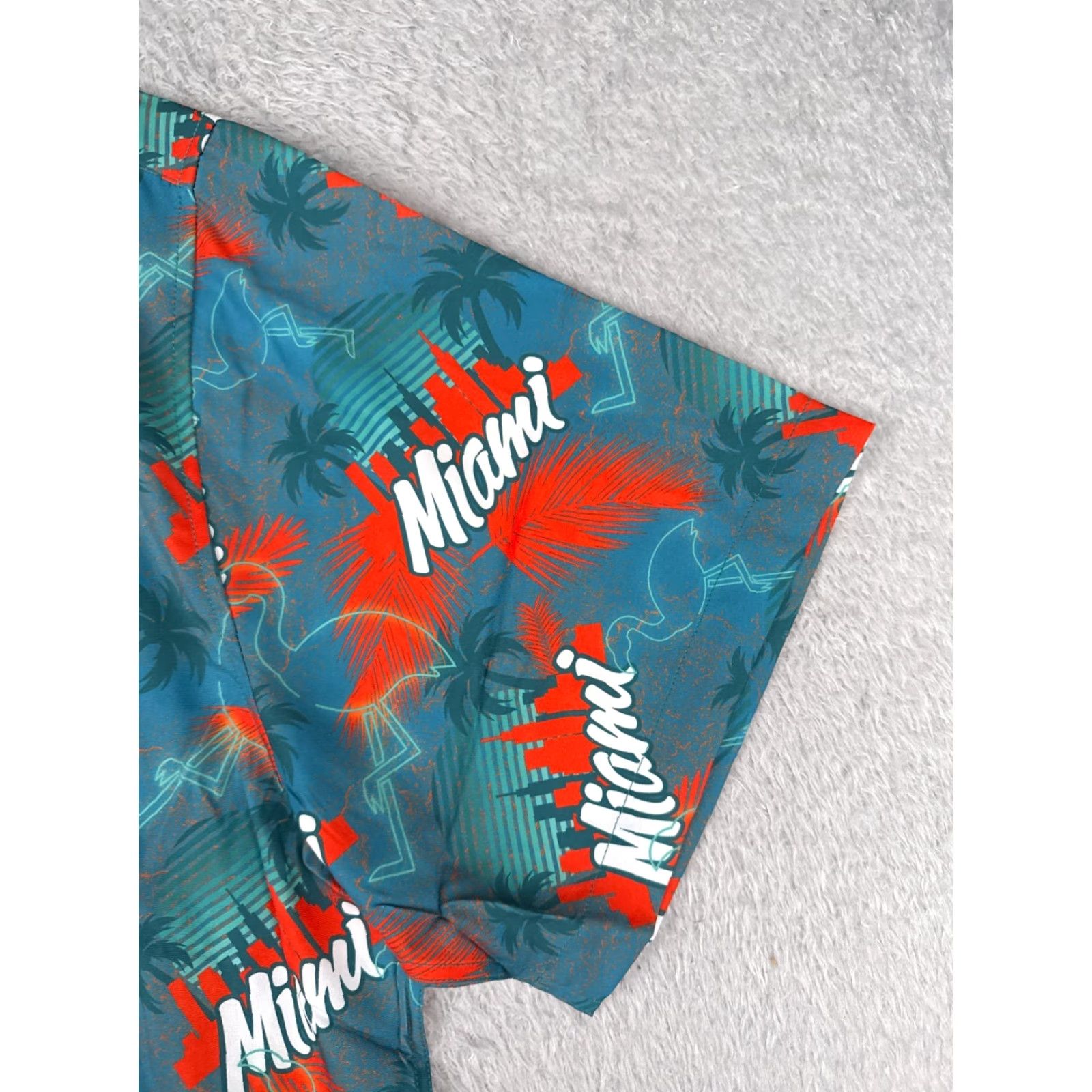 Vintage Dixxon Party Shirt Men 2XL Blue Red The Vice Miami Flamingo Floral Short Sleeve Button-Up Hawaiian 90s Printed Mens Size US XXL / EU 58 / 5 - 2 Thumbnail