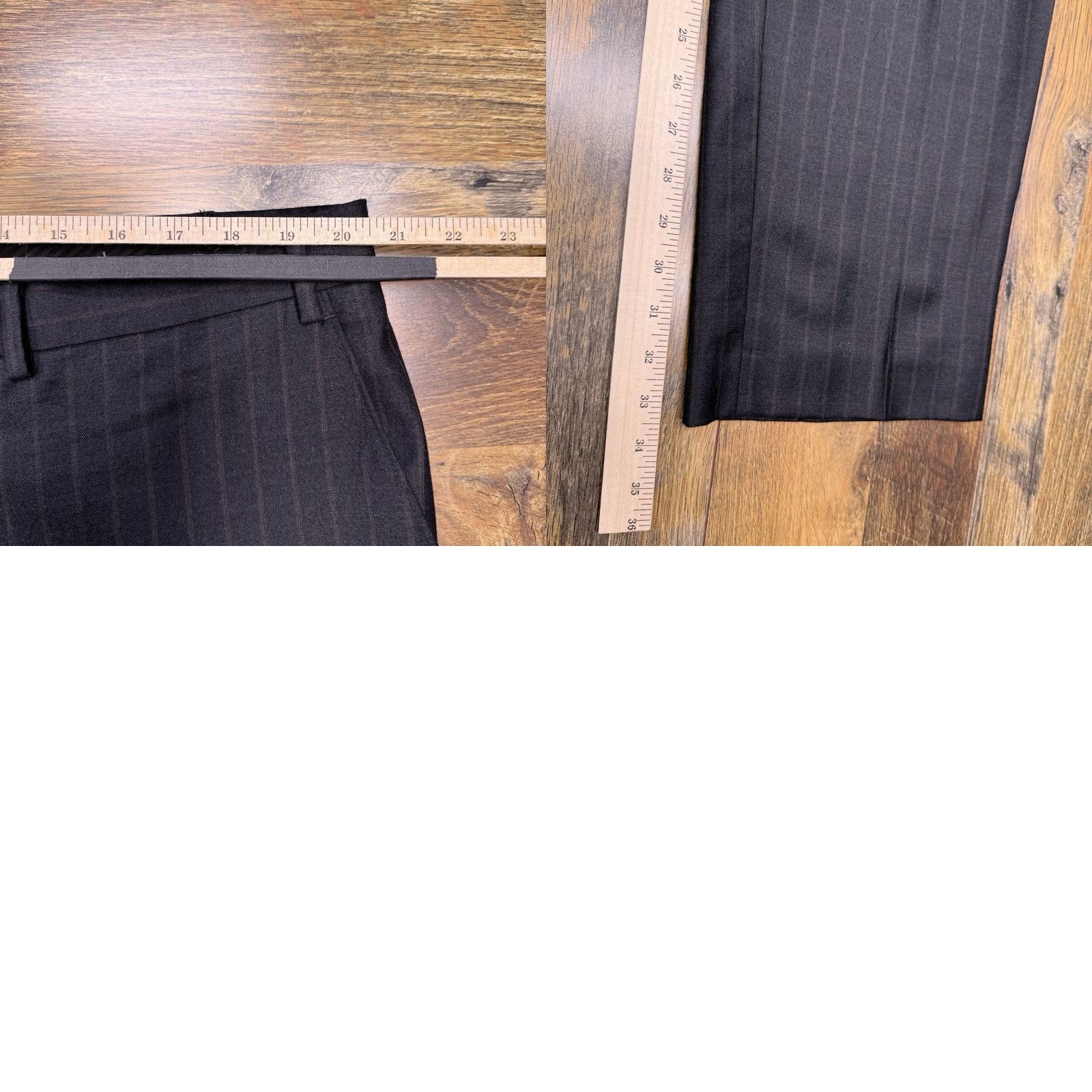 Ralph Lauren Lauren Ralph Lauren Dress Pants Mens 40x34 Gray Burgundy Stripe Mid Rise Wool Rayon Formal Business Straight Front Zip Pockets Logo Vintage No Size US 40 / EU 56 - 8 Thumbnail