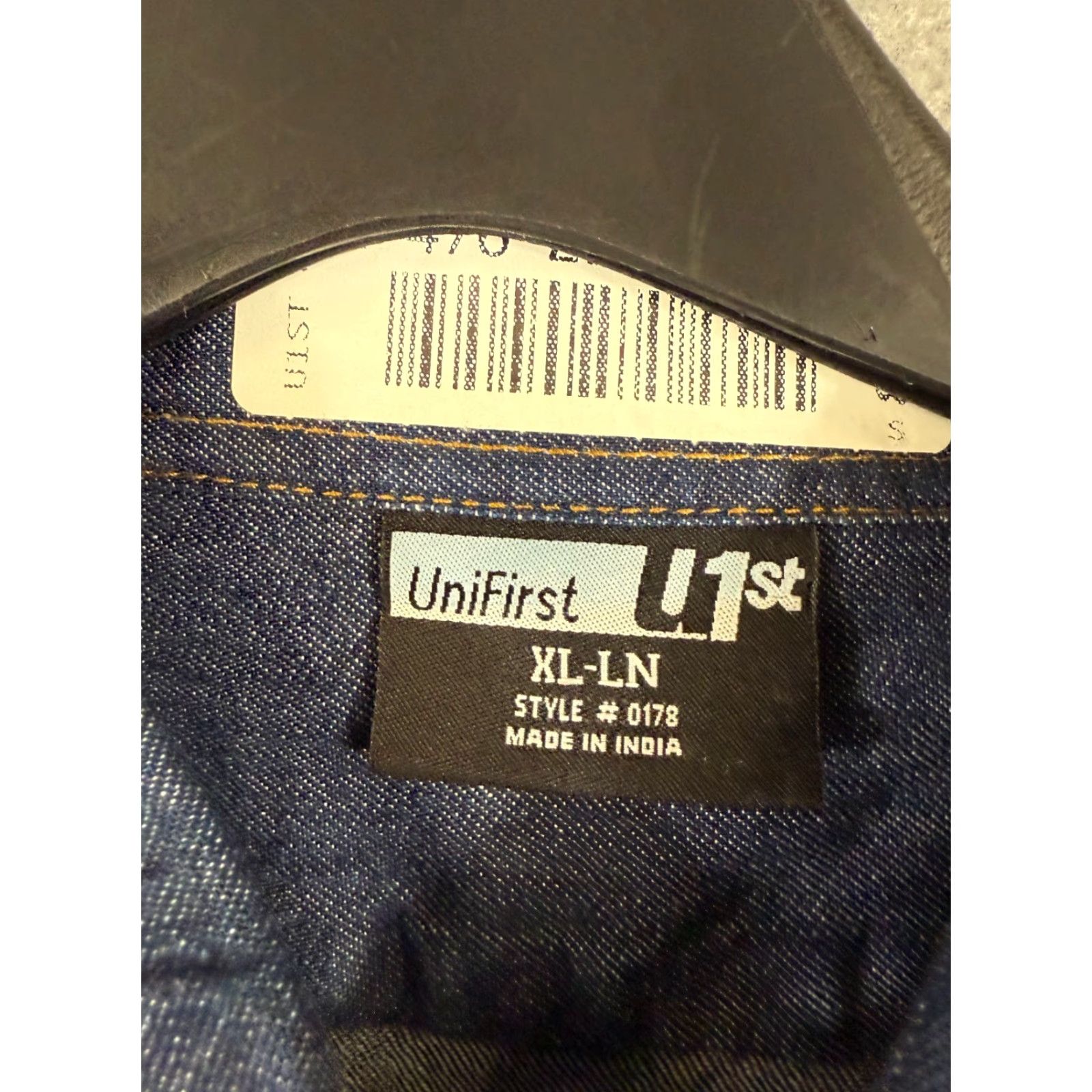 Denime UniFirst Western Shirt Mens XLT Blue Denim Pearl Snap Flap Pockets Long Sleeve Size US XL / EU 56 / 4 - 6 Thumbnail