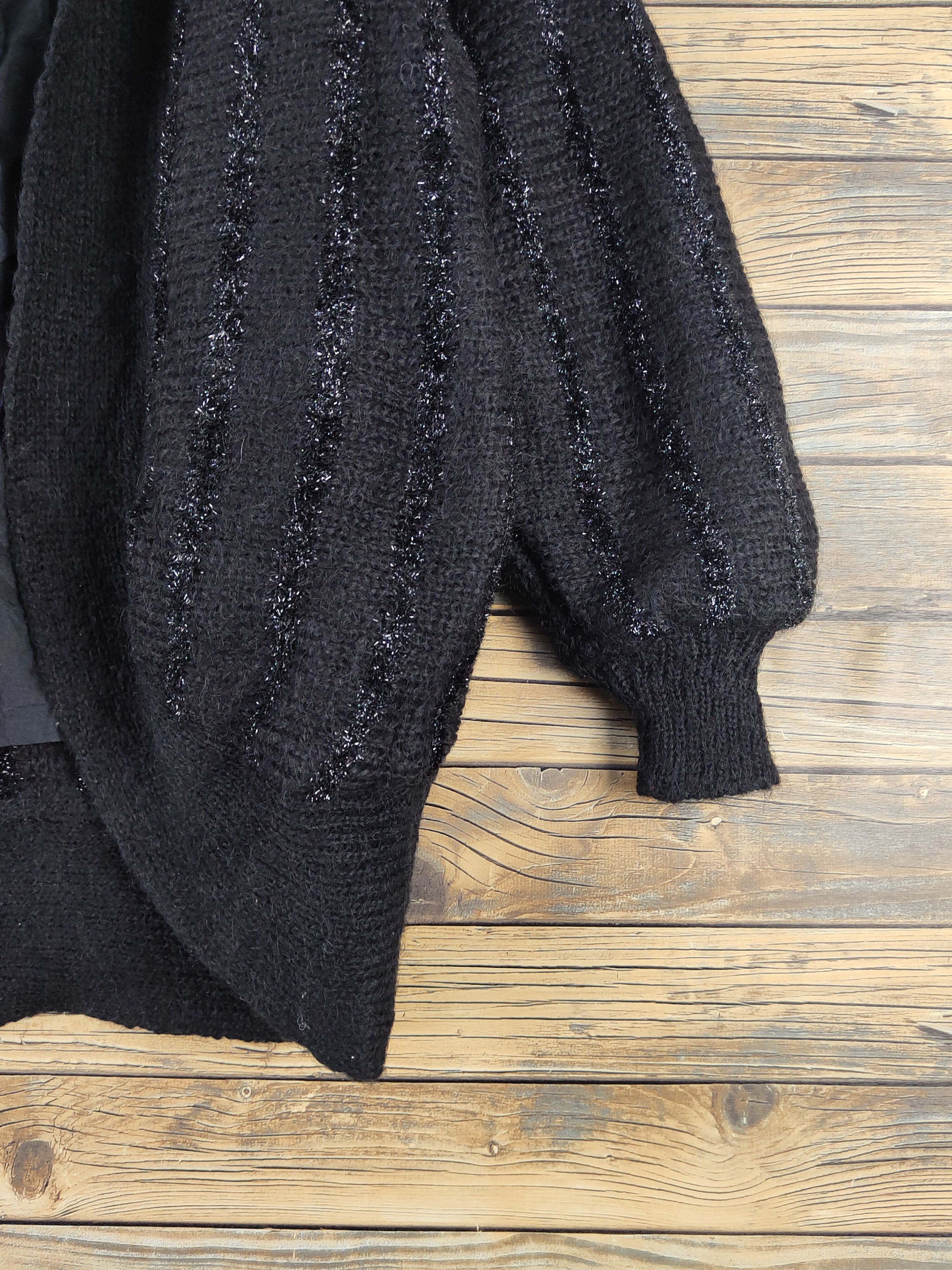 Homespun Knitwear Femme de Jour Black Knitwear Cardigan #W2116 Size L / US 10 / IT 46 - 6 Thumbnail