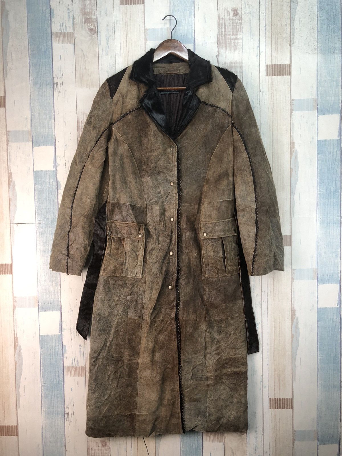 Genuine Leather × Vintage Vintage Pianca Leather Long Jacket Size S / US 4 / IT 40 - 1 Thumbnail