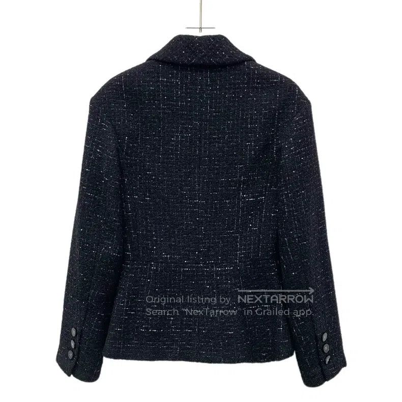 Chanel Chanel Black glitter wool lapel double-breasted long-sleev Size XXS / US 00 / IT 34 - 2 Thumbnail