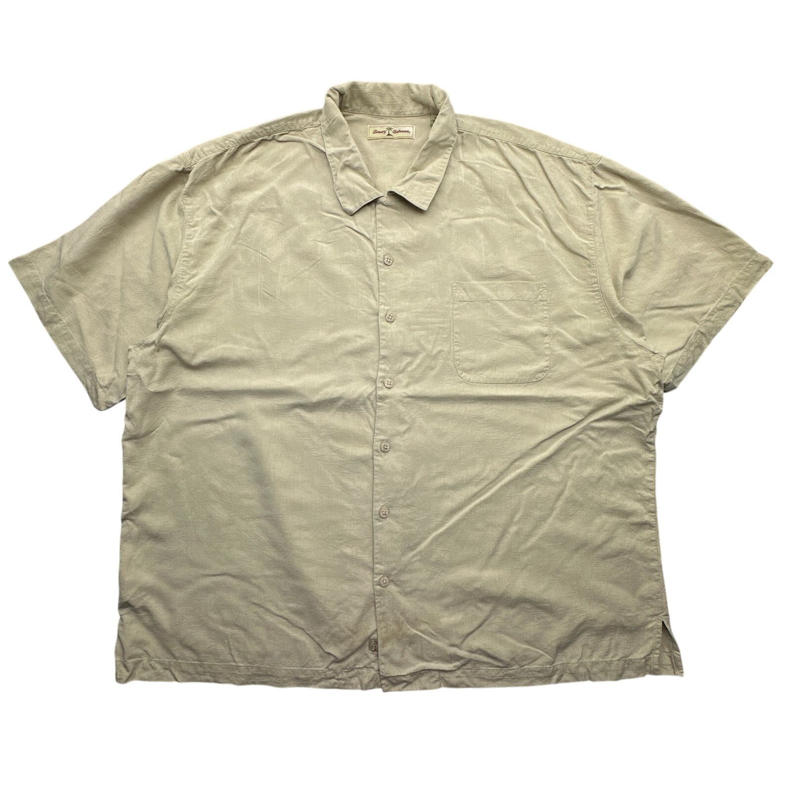 Tommy Bahama Tommy Bahama Button Up Shirt Mens XXL Beige Tan Silk Size US XXL / EU 58 / 5 - 1 Thumbnail