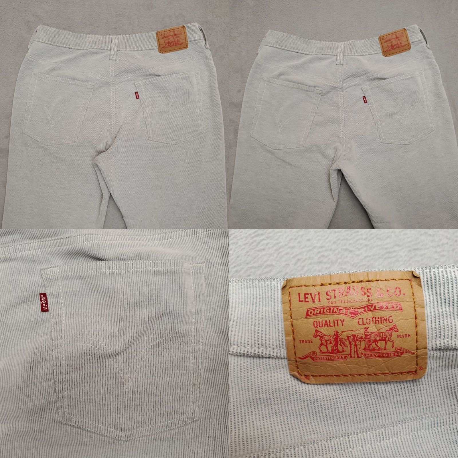 Etro VINTAGE Levis Pants Women 13 Gray Corduroy 517 Boot Cut 90s Style Casual Size 34" / US 12 / IT 48 - 8 Thumbnail