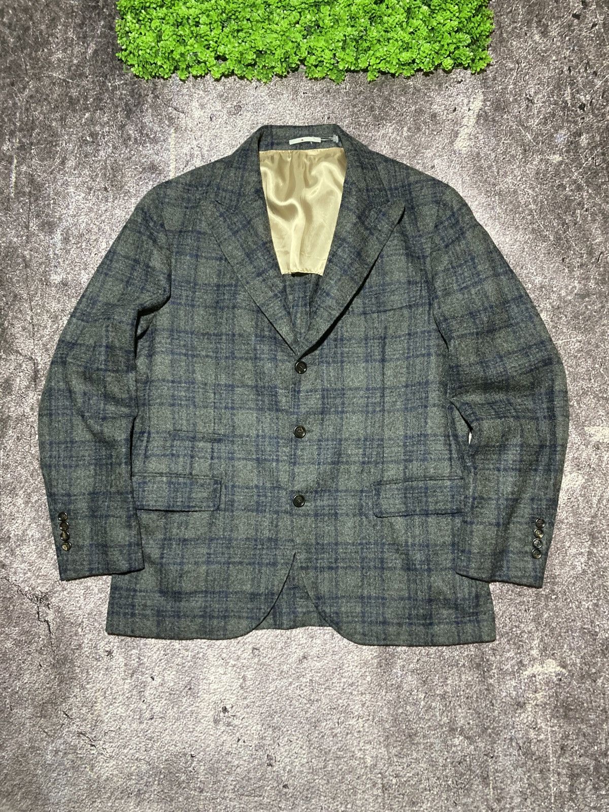 Brunello Cucinelli Brunello Cucinelli Alpaca Wool Check Blazer Coat Jacket Size US L / EU 52-54 / 3 - 1 Thumbnail