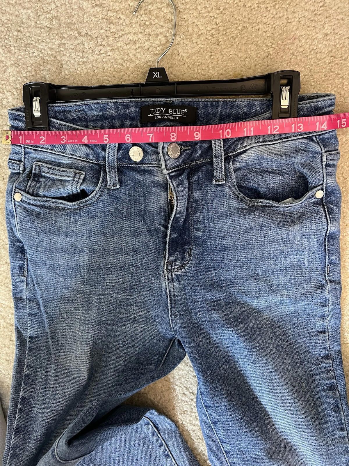 Designer Judy Blue 7/28 Distressed Raw Hem Jeans Stretch Cropped Size 28" / US 6 / IT 42 - 8 Thumbnail