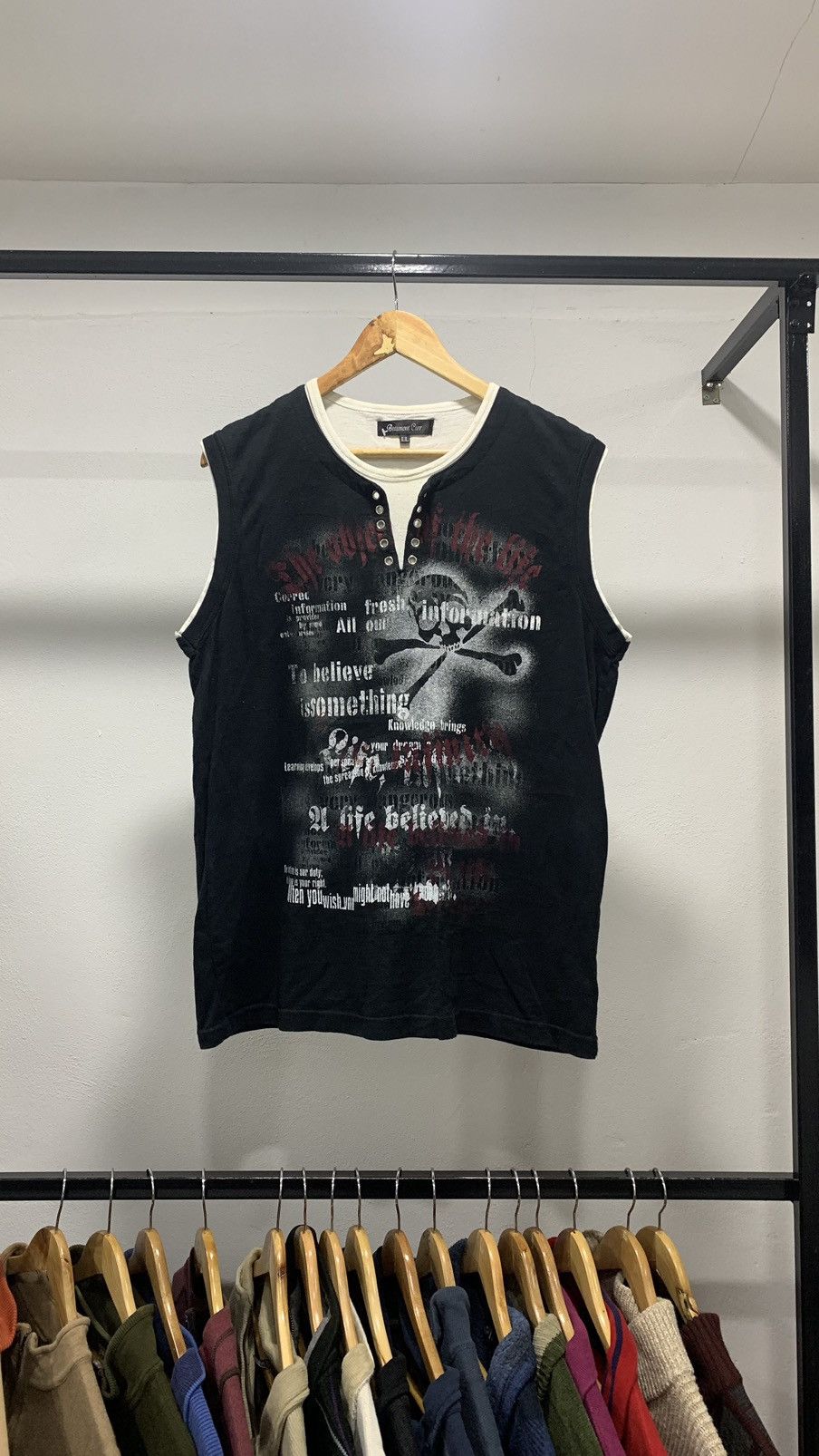 Le Grande Bleu (L.G.B.) Beaumont Carr Skull Poem Punk Sleeveless 80s Lgb Size US L / EU 52-54 / 3 - 1 Thumbnail