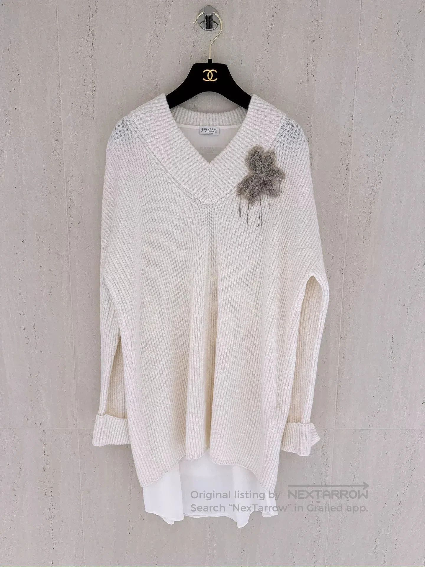 Brunello Cucinelli Brunello Cucinelli Beaded Flower Cashmere Dress. Size US XXS / EU 40 - 1 Thumbnail