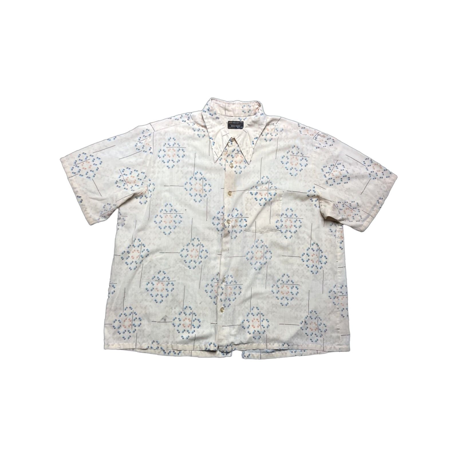Vintage VINTAGE Towncraft Shirt Geometric Diamonds 3XL Short Sleeve Size US XXL / EU 58 / 5 - 1 Thumbnail