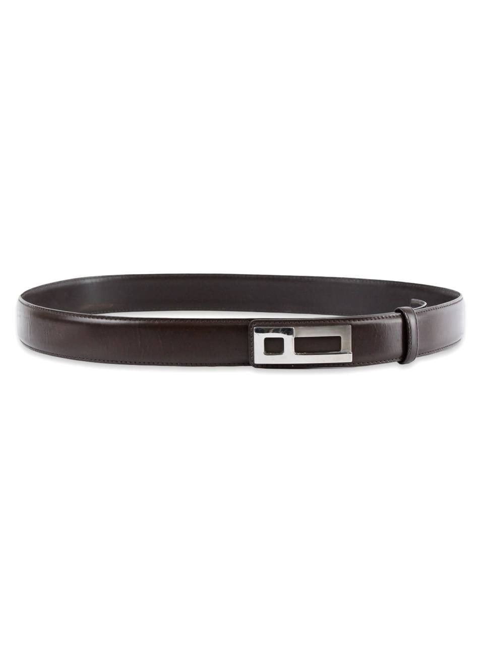 Alfred Dunhill DUNHILL Brown leather belt Size 36 - 4 Thumbnail