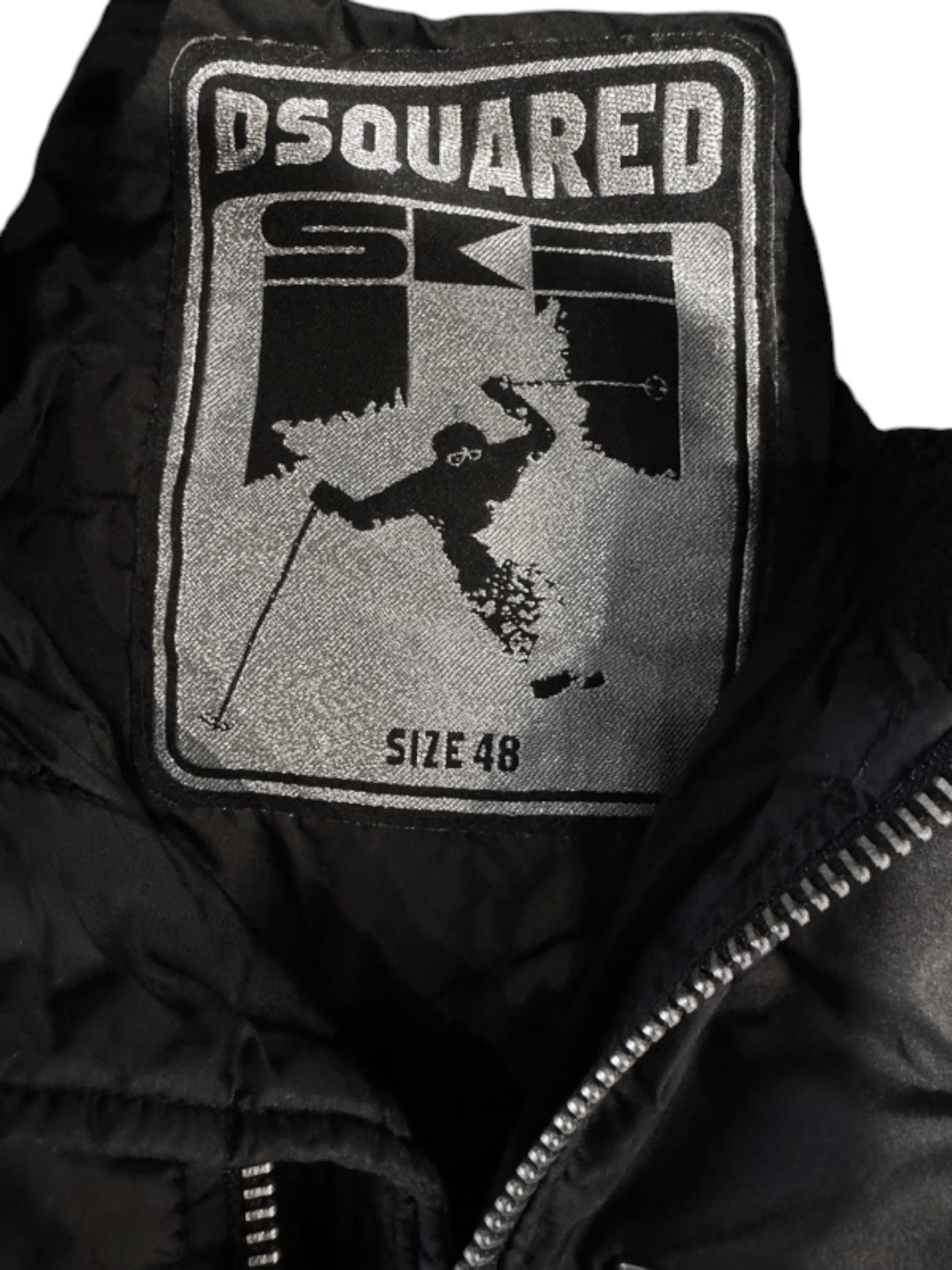 Dsquared2 Dsquared² Black Quilted Collar Ribbed Nylon Biker Jacket Size US M / EU 48-50 / 2 - 5 Thumbnail