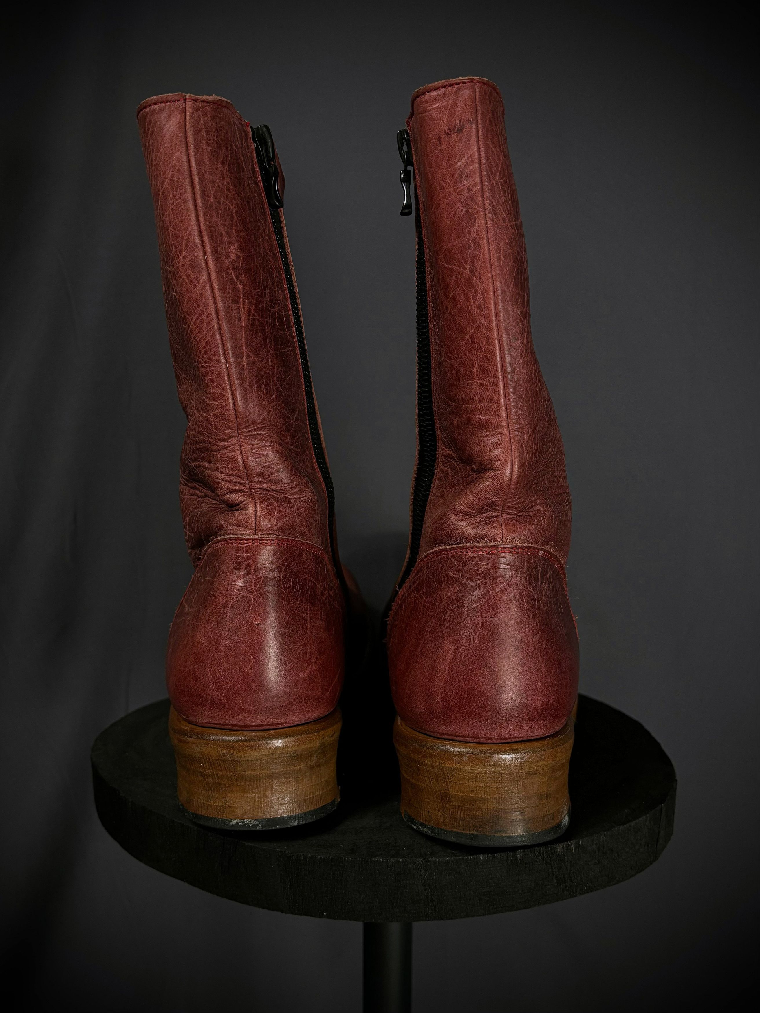 Japanese Brand Thee Old Circus Bullet Leather Side Zip Boots Size US 8.5 / EU 41-42 - 3 Thumbnail