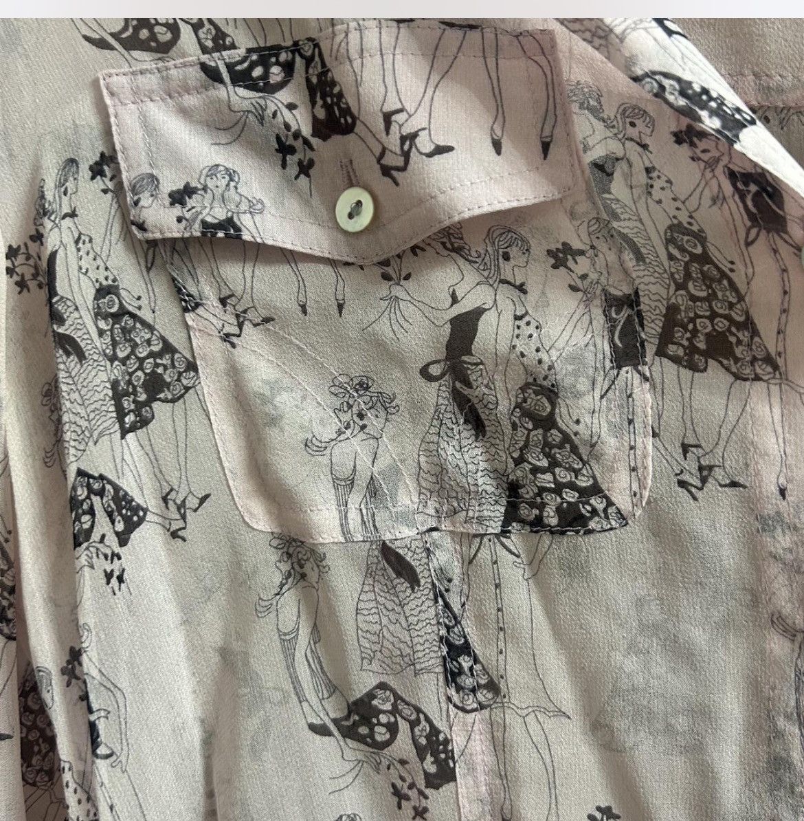 Other Y2K 100% silk Womens Blouse Size S / US 4 / IT 40 - 3 Thumbnail