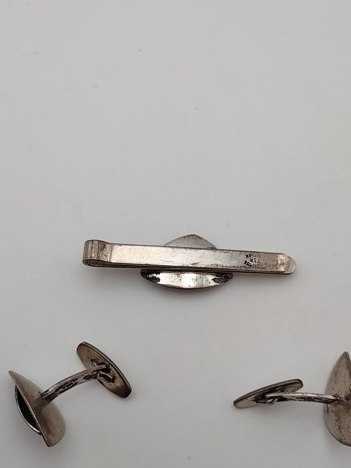 Other Danish Sterling Silver TSR Cufflinks & Tie Clip Set Size ONE SIZE - 5 Thumbnail