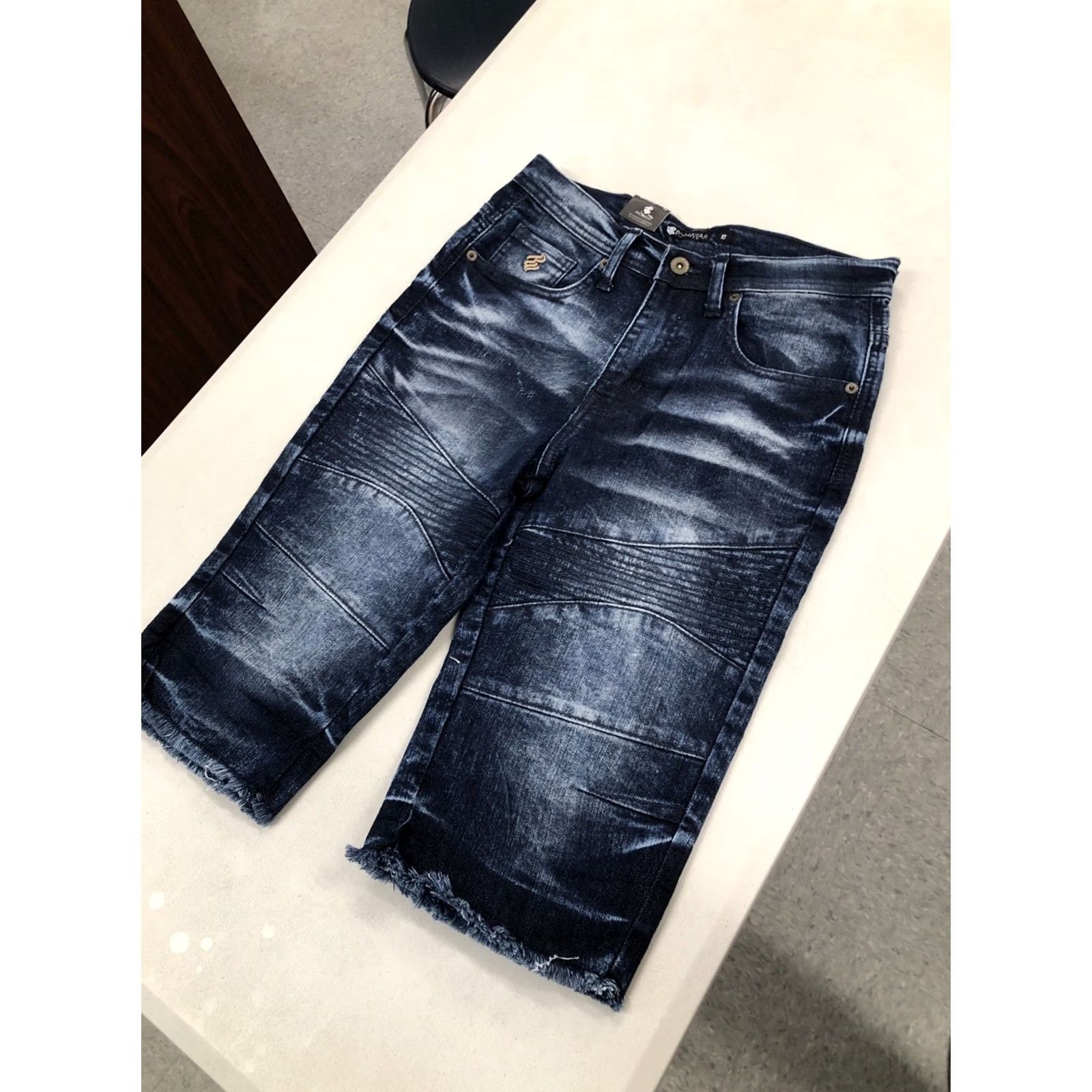 Rocawear VINTAGE Rocawear Moto Denim Jean Shorts 27x12 Blue 16 Regular Size US 34 / EU 50 - 7 Thumbnail