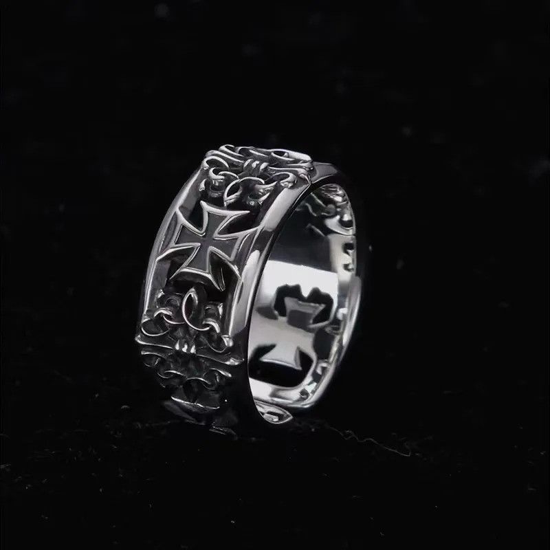 Other Minimal Silver Cross Signet Ring Size ONE SIZE - 1 Thumbnail