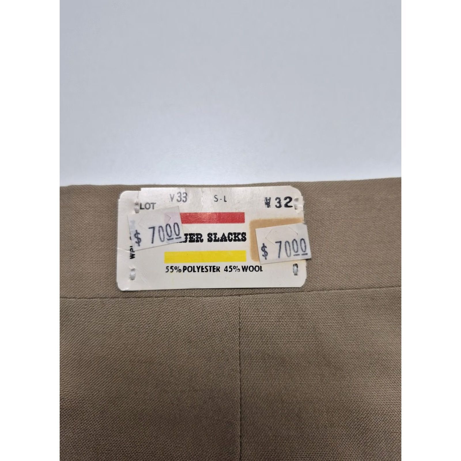 Vintage VTG Major Slacks Dress Pants Mens 32x36 Beige Wool Blend Unhemmed Flat Front Pants Mens Beige 32 Inseam 36 Front Pockets Slac... Size US 32 / EU 48 - 4 Thumbnail