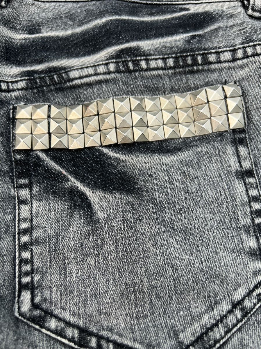 Japanese Brand GLAD NEWS Studded Denim Shorts Size US 34 / EU 50 - 6 Thumbnail