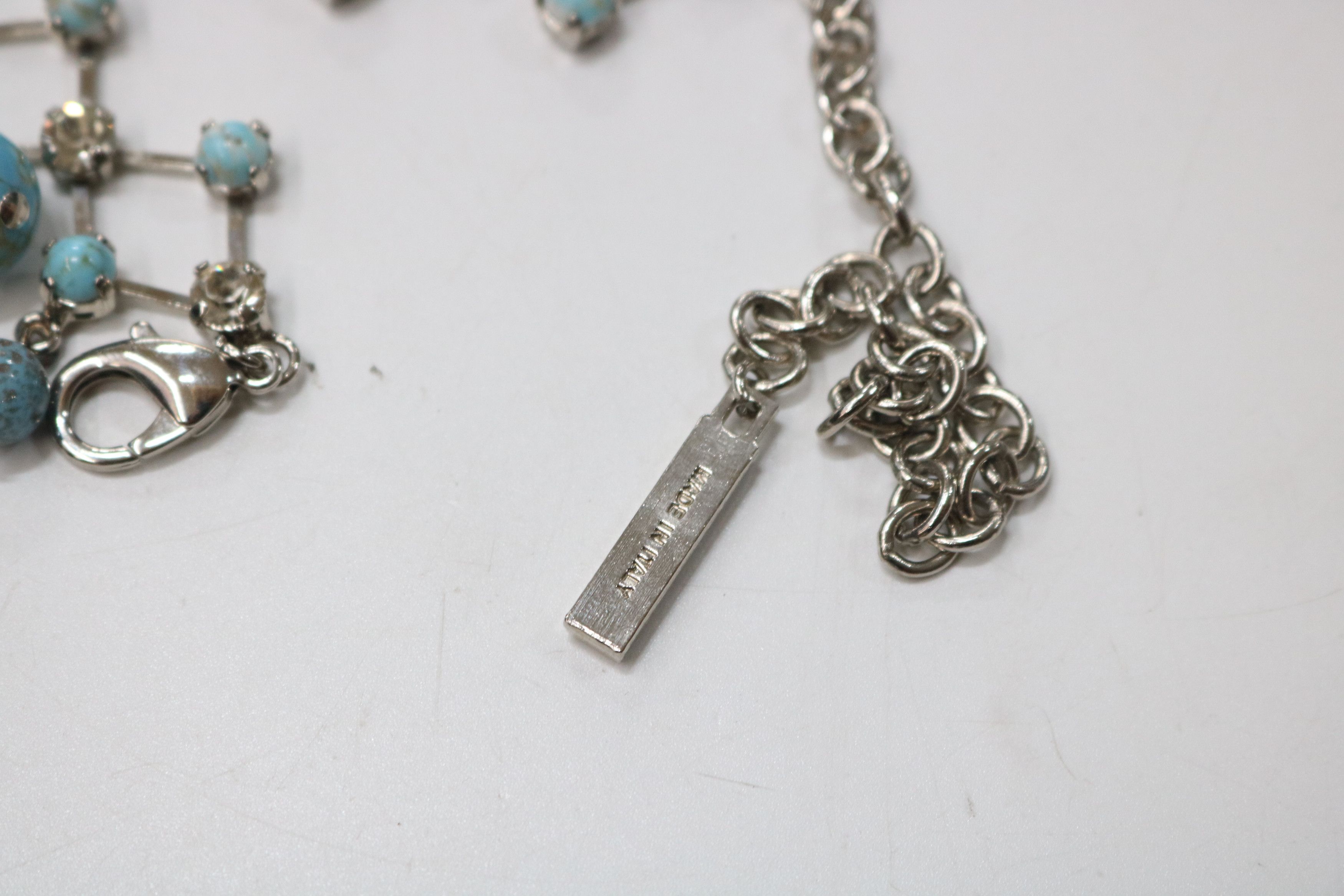 Dolce & Gabbana DOLCE & GABBANA Turquoise & Cubic Detail Necklace Size ONE SIZE - 8 Thumbnail