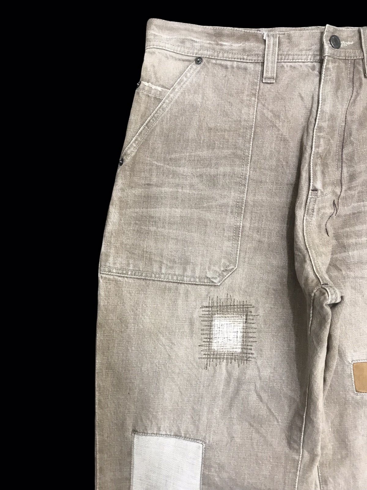 Japanese Brand 💥DENIM ART💥Archival Kelen Patchwork Wide Baker Denim F254 Size US 32 / EU 48 - 4 Thumbnail