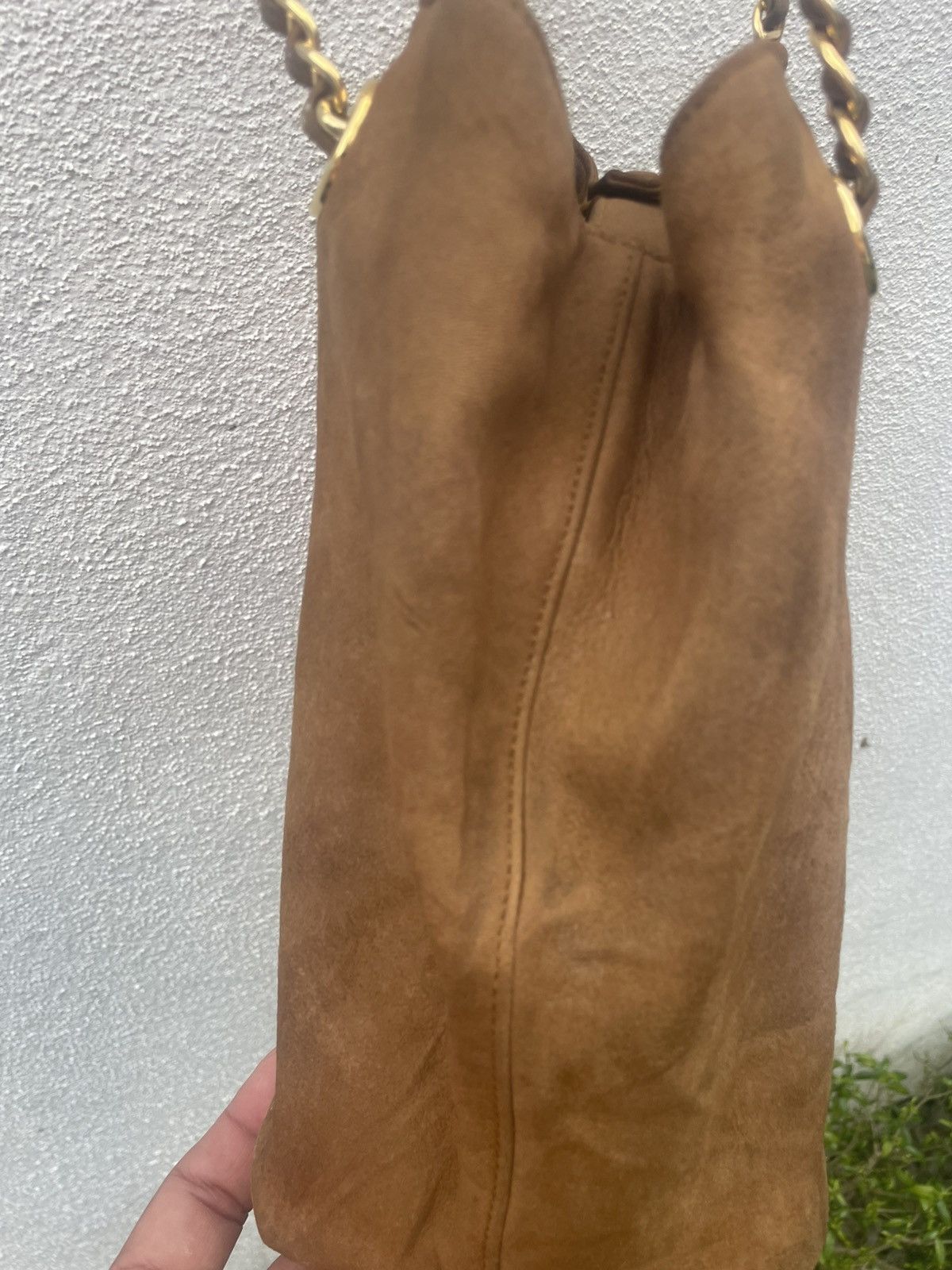 Prada Prada Brown Chain Suede Leather Shoulder Bag Size ONE SIZE - 9 Thumbnail