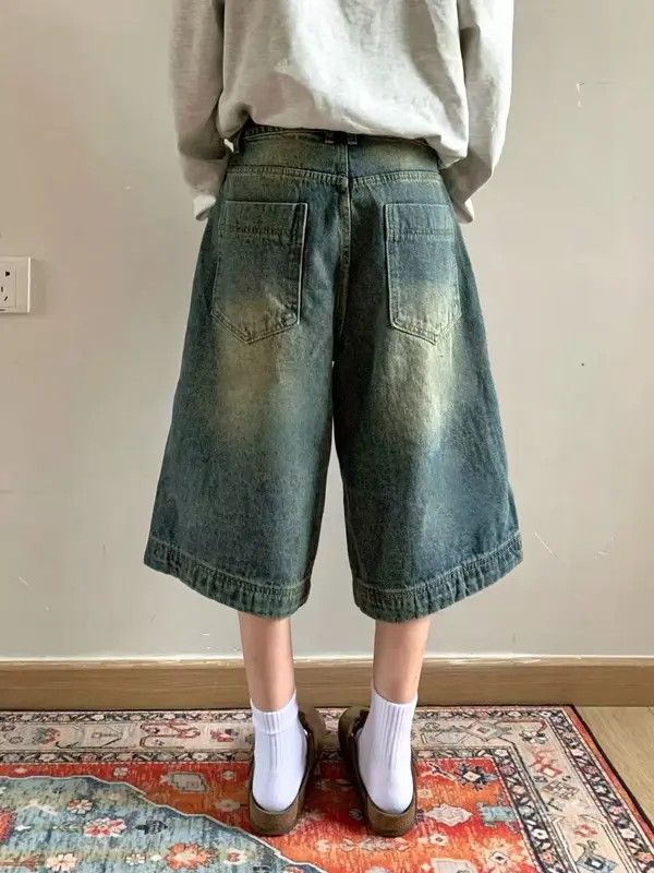 Japanese Brand Blue Street Vintage Washed Distressed Denim Shorts Size US 32 / EU 48 - 6 Thumbnail