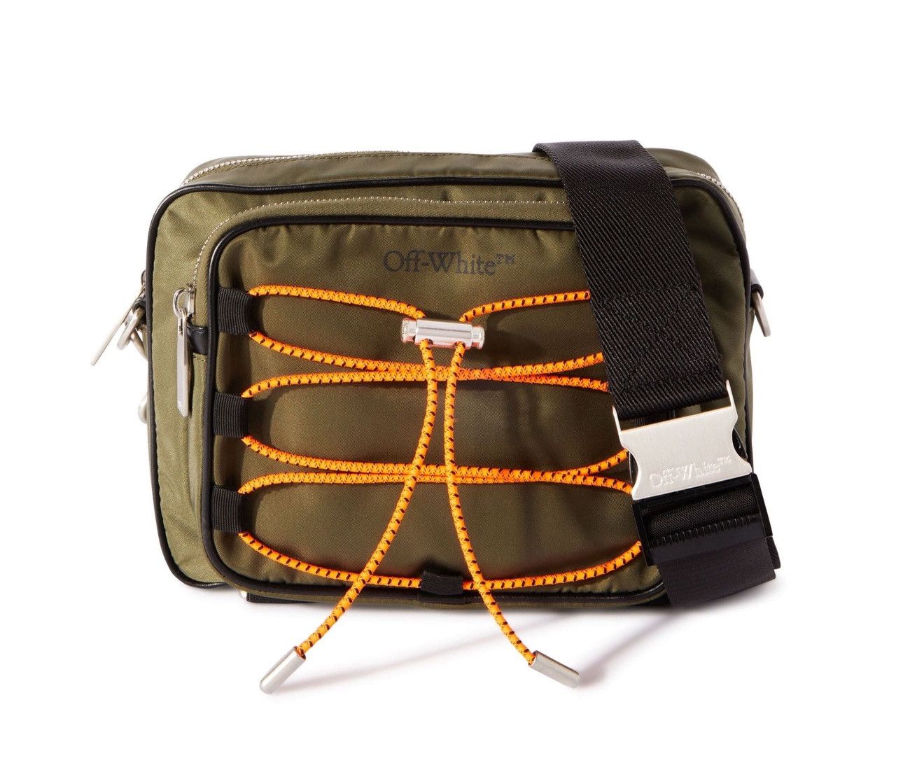 Off White Courrier Camera Bag in Green, Men's