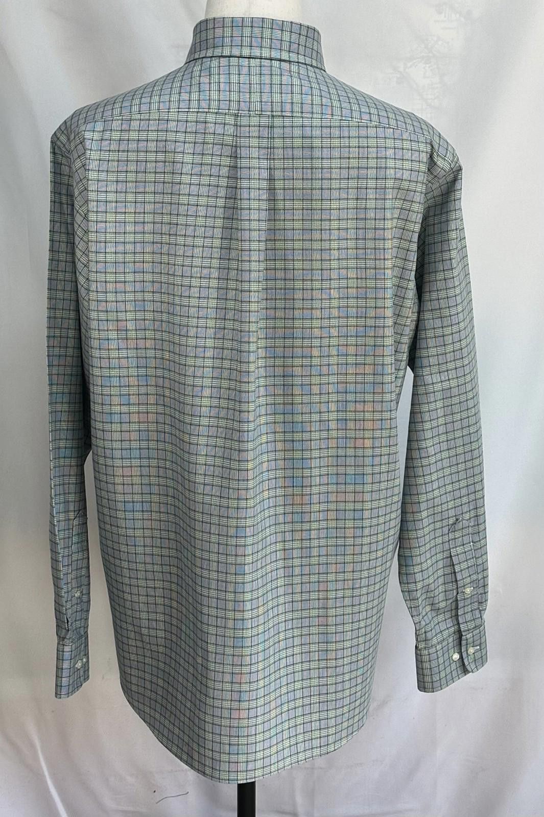 Paul Fredrick Paul Fredrick No Iron 2-Ply Cotton Button Down Green 16.5/36 Size 42R - 2 Thumbnail