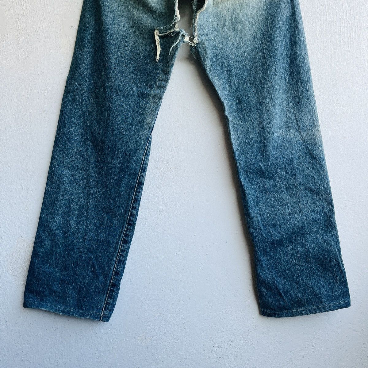 Levi's Vintage Levi's 502XX Big E Distressed Cut Selvedge Jeans J22 Size US 30 / EU 46 - 10 Thumbnail