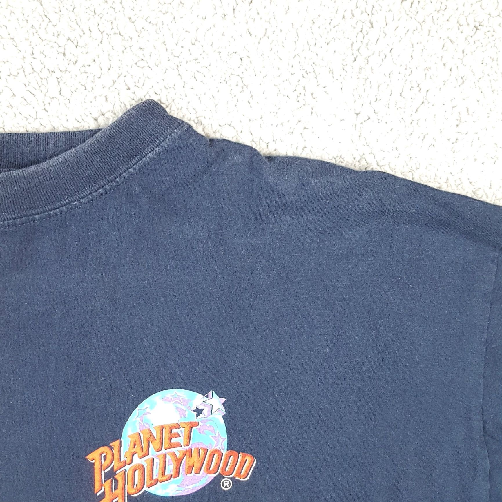 Planet Hollywood VINTAGE Planet Hollywood T-Shirt Men XL Blue 90s Y2K Movie Retro Paris Embroidered Logo QC/ Cosmetics? Size US XL / EU 56 / 4 - 5 Thumbnail