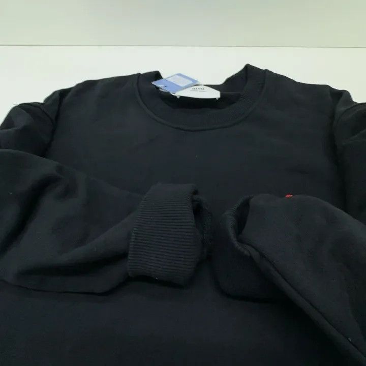 AMI AMIPARIS Black Sweatshirt with Red Heart Embroidery -2507 Size US L / EU 52-54 / 3 - 8 Thumbnail