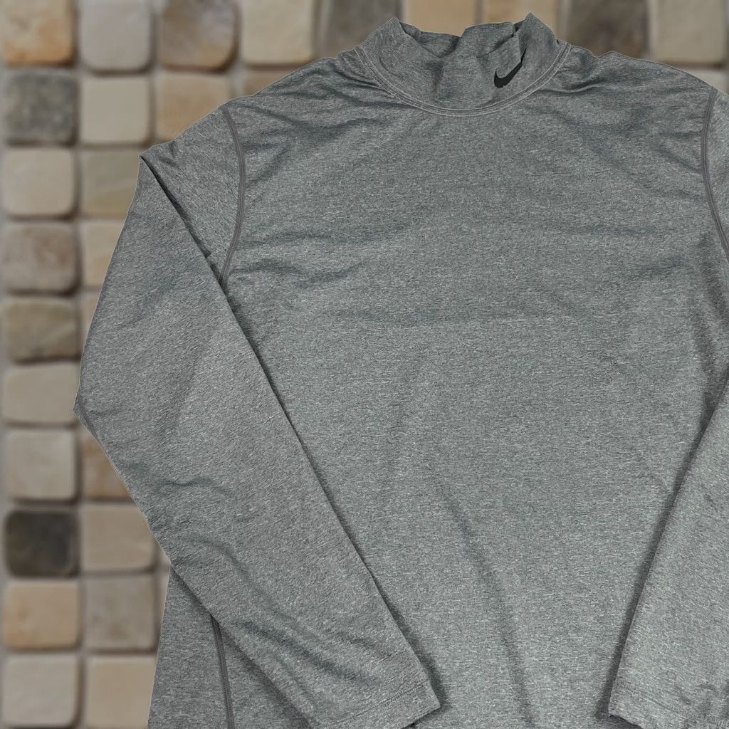 Nike Nike Pro Combat Shirt Mens Large Gray Dri-Fit Compression Mock Neck Workout Gym Size US L / EU 52-54 / 3 - 1 Thumbnail