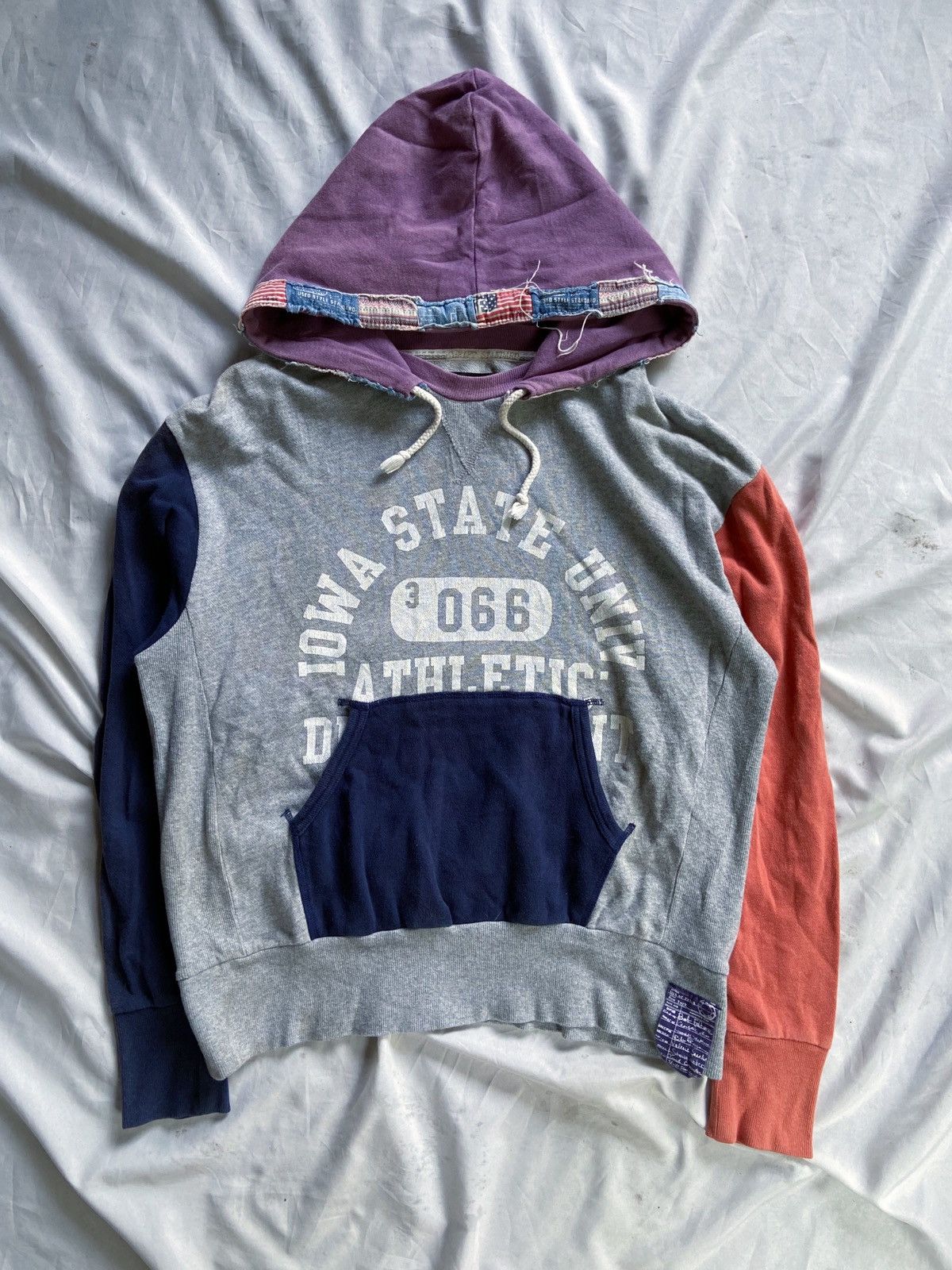 Japanese Brand THRIFT STANDARD OLDAND FUNNY STYLING COLOUR BLOCK HOODIE Size US M / EU 48-50 / 2 - 1 Thumbnail
