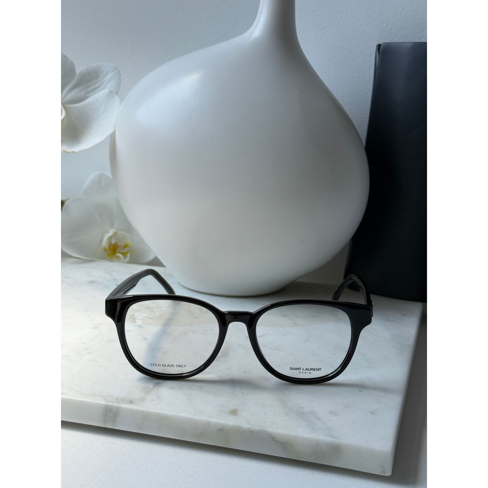 Saint Laurent Paris NEW Saint Laurent SL399 Black Silver Logo Eyeglasses Frames Size ONE SIZE - 4 Thumbnail