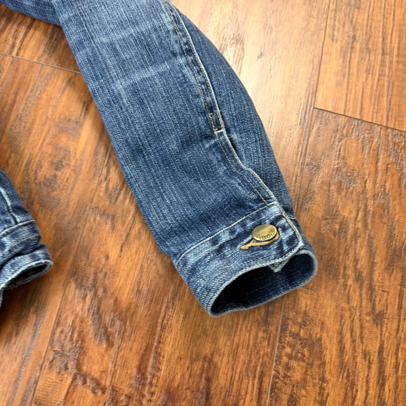 Gap VINTAGE Gap Jacket Womens XS Denim Trucker Lined Pockets Dark Wash Casual Distressed Size XS / US 0-2 / IT 36-38 - 3 Thumbnail