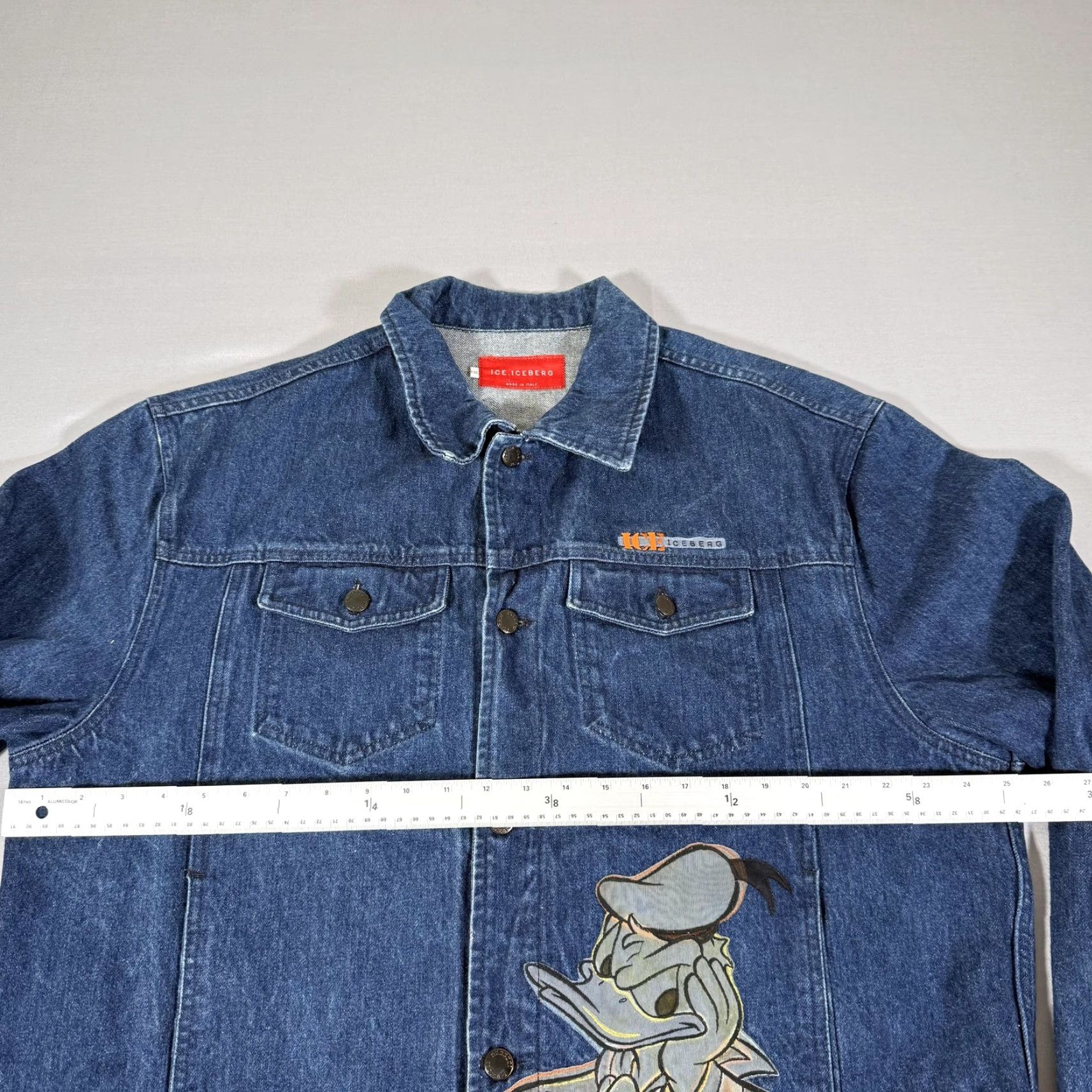 Vintage VINTAGE Iceberg Mens Jacket 2XL Denim Coat Disney Donald Duck Cartoon Made in Italy Casual Size US 39 - 5 Thumbnail